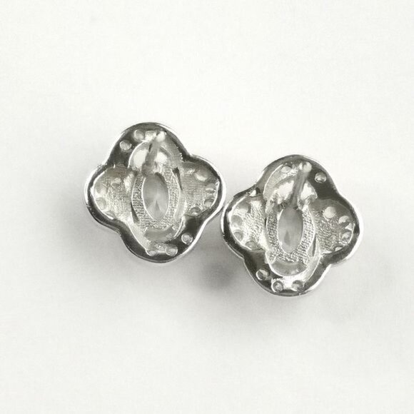 DIAMONELLE CZ sterling silver love knot stud earrings - Picture 2 of 7